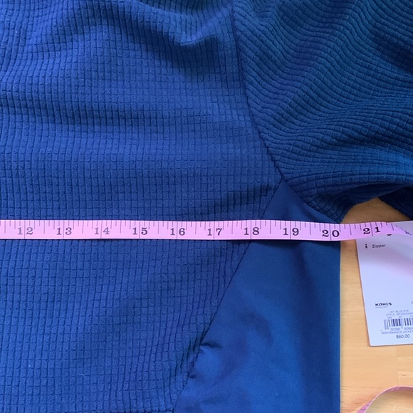 NWT Tek Gear Men's Blue Dye Mix Media Performance Hooded Jacket (MT23V204RS) - Picture 6 of 8